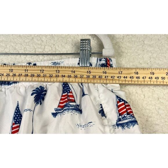 Free Planet Mens Swim Trunks Surfer Bro Swimwear Patriotic Nautical Sailboat LG - Picture 3 of 6